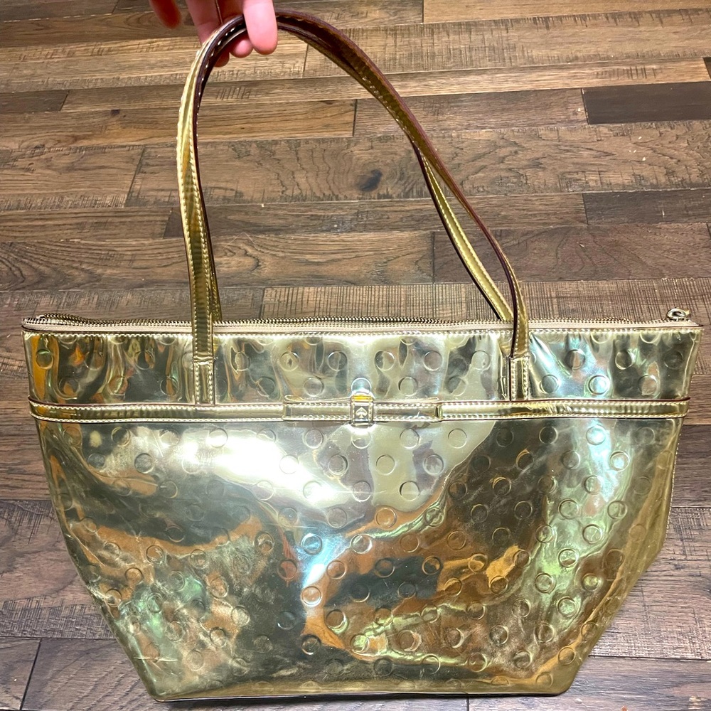 Kate Spade patent leather gold bag